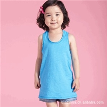 河源市多彩全棉无袖背心（女童）休闲时尚背心春装单件欢迎订做