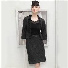 天津天丝羊绒重工手工绣花蕾丝贵气端庄针织百搭气质短外套套裙