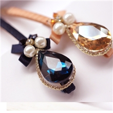 韩版发夹水滴合金镶钻一字夹边夹发饰发卡饰品实体店批发