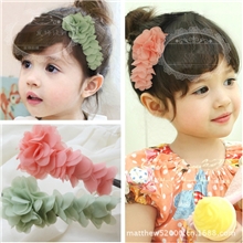 韩国儿童头饰韩版公主发饰宝宝发夹子雪纺花发箍MTF05