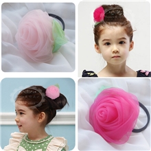 儿童头饰儿童发饰韩版宝宝发卡子公主雪纱玫瑰发圈MT09