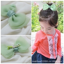 儿童头饰儿童发饰韩版宝宝发卡公主泡泡纱大蝴蝶结发夹子MT07