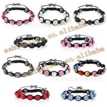 时尚欧美香巴拉AB胶泥软陶手链批发Shamballa特殊颜色价格另议