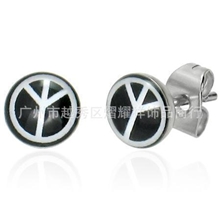 厂家档口供应不锈钢穿刺饰品滴油树叶骷髅头笑脸星星月亮耳钉