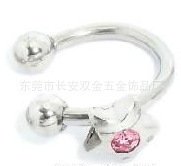 最新款电镀、镶钻不锈钢人体穿刺饰品-眉钉