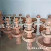 【小额批发】天然米黄玉精雕风水球流水喷泉饰品室内摆件fsq-6