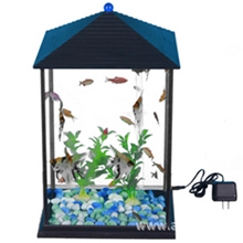 生态水族迷你家居摆饰品感应宫灯鱼缸300i