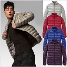 2012新款原单男款无帽立领轻薄型羽绒服超轻款