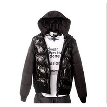 2012款外贸原单可脱袖脱帽两穿皮质男士羽绒服清仓特价