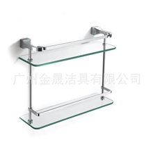 双层玻璃托架304不锈钢双层玻璃架浴室玻璃架置物架玻璃层架