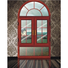 优质产品欧式圆弧亮头带装饰条中空玻璃双扇平开铝木窗王品门窗