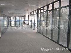 办公室双层钢化玻璃夹百叶隔断墙隔间