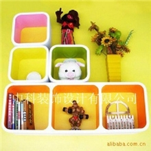 供应实木创意格子隔板玄关电视墙装饰壁挂彩三连体搁板四件套