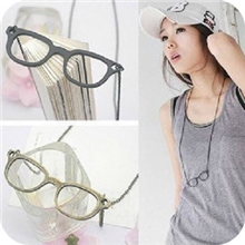 XL028韩国饰品简约眼镜复古眼睛框项链女毛衣链