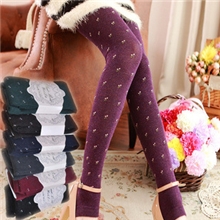 【火拼】秋冬新款女式打底裤七彩棉踩脚裤袜日韩小碎花袜批发