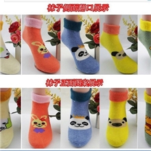 厂价批发秋冬新款加厚保暖精梳棉纯棉童袜全棉卡通拉毛儿童袜