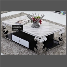 杰构家具花形茶几钢化玻璃不锈钢茶几现代休闲简约家具