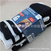 中筒足球袜子男外贸尾单黑白色运动袜全棉纯棉厂家批发