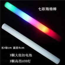 七彩发光海绵棒演唱会荧光棒大号电子闪光棒泡沫荧光棒批发