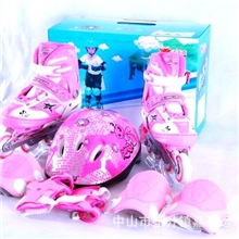 厂家直销儿童滑轮鞋滑冰鞋套装可调单排旱冰鞋批发儿童溜冰鞋