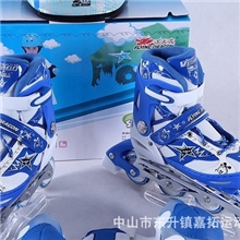 供应批发直销溜冰鞋儿童旱冰鞋溜冰鞋直排可调节PU单闪