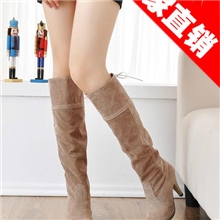 爆款时尚女靴磨砂高筒靴女士高跟靴子640289一件代发