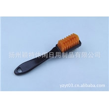 厂家直销批发供应塑料手柄铜丝鞋刷清洁刷子反绒皮清洁刷
