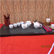 艺术天然乌金石茶盘乔迁摆件石头茶盘买茶盘送茶具整套茶具