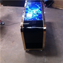 桑拿沐足透光玻璃茶几|面板可订做LOGO|灯光颜色可选|尺寸可订做