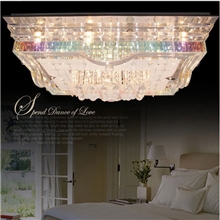 LED水晶灯现代奢华水晶灯批发客厅灯卧室长方形水晶吸顶灯