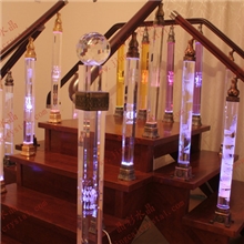 罗马柱扶手气泡水晶柱水晶灯气泡水晶工艺品玻璃楼梯玻璃扶