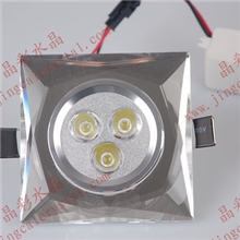 长期供应楼道用方形白色三个灯水晶天花灯