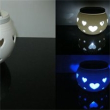 【厂家直销】创意时尚LED太阳能灯心形图案陶瓷太阳能灯