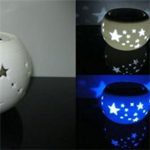 【批发供应】创意时尚太阳能草坪灯五星图案七彩LED草坪灯