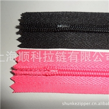 交期快上海YSK3#隐形拉链批发粉红色黑色现货拉链服装拉链