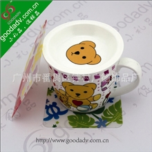 批发环保材质个性印花画面pp杯垫、餐垫40丝厚度杯垫