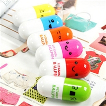 WJ024韩版可爱药丸伸缩笔圆珠笔卡通表情笔韩国文具