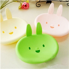 3267创意可爱卡通兔香皂盒笑脸小兔子双层肥皂盘/香皂碟220个/箱