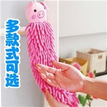 2020卡通动物挂式擦手巾可爱家居雪尼尔长条毛巾擦手布