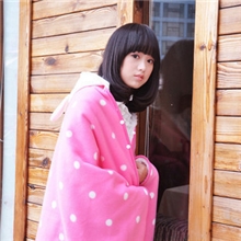 思麦琳百变披毯懒宅人披肩袖毯空调多用毯加厚-粉色