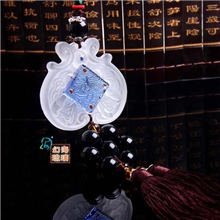 2013新款车挂，新款汽车挂件－镶钻桃形平安车挂－琉璃平安车挂