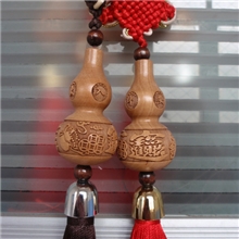 【正规厂家供应】高档桃木汽车挂件新款福禄葫芦车饰可雕logo