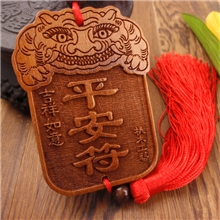 【生产定做】天然桃木精雕貔貅平安汽车挂件实木挂件HG021