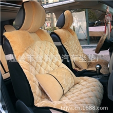 厂家直销新款8809汽车坐垫毛绒羽绒垫带抱枕高档汽车座垫批发