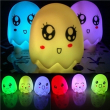 七彩蛋壳小人灯可爱蛋人灯七彩迷人蛋壳小夜灯新款小夜灯