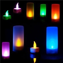 七彩小夜灯声控蜡烛灯浪漫声控七彩蜡烛灯蜡烛小夜灯地摊热销