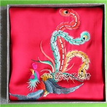古艺苏绣丝巾凤凰手工刺绣真丝围巾商务礼品出国外事会议礼物