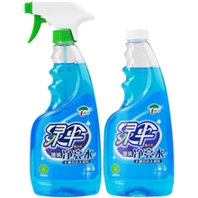 绿伞家用清洁剂玻璃净亮水500g双瓶玻璃清洁干净彻底不留印