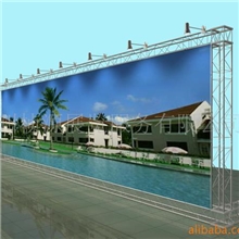 舞台背景墙搭建、户外活动拉灯布铁架、展台设计制作,展览工程