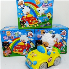 【乐美玩具】伙拼伙拼灯光音乐万向喜洋洋卡通车电动玩具批发